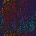 Seamless bicycles pattern. Bikes.