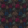 Seamless bicycles pattern. Bikes.