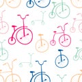 Seamless bicycles pattern. Bikes.