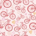 Seamless bicycles pattern. Stylish sporty print