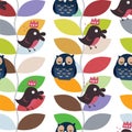 Seamless bird pattern