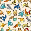 Seamless bird pattern