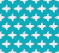 Seamless bird vector pattern. The background of the flying white Seagull in the blue sky. Cute cartoon style. Child pattern. Hand- Royalty Free Stock Photo