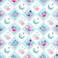 Seamless birds bedroom background