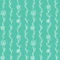 Seamless biskay green floral pattern. Flower spring meadow. Perfect for fabrics print, background, wallpaper. Vector decorative Royalty Free Stock Photo