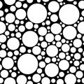 A seamless black background with white circles vector illustration Royalty Free Stock Photo