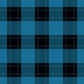 Seamless black, blue tartan with red stripes