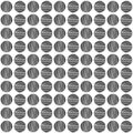 Seamless black circle hand drawn a pattern on white background.