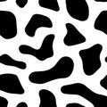 Seamless black cow spots pattern Royalty Free Stock Photo