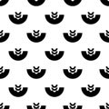 Seamless Black Curvy Shape Bold With Small Curvy Shaped Fabric Textile Tile Interior Design Pattern On White Background