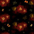 Seamless black floral pattern Royalty Free Stock Photo