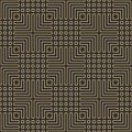 Seamless black and gold art deco geometric outline pattern vector