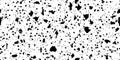 Seamless black ink or paint specks, splashes or splatter texture isolated on white background Royalty Free Stock Photo