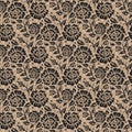 Seamless black lace Royalty Free Stock Photo