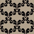 Seamless black lace pattern Royalty Free Stock Photo