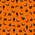 Seamless black and orange Halloween background Royalty Free Stock Photo