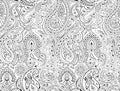 Seamless black paisley pattern design on white background Royalty Free Stock Photo