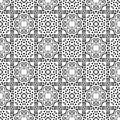 Seamless Black Pattern With Geometric Circles Elements Floral Flowers Decorative Ornament Repeated Design On White Background Royalty Free Stock Photo