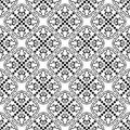 Seamless Black Pattern With Geometric Circles Elements Floral Flowers Decorative Ornament Repeated Design On White Background Royalty Free Stock Photo