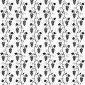 Seamless black pattern on separated white background. Royalty Free Stock Photo