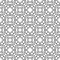 Seamless Black Pattern Zigzag Square Floral Flowers Decorative Ornament Repeated Design On White Background Royalty Free Stock Photo