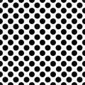 Seamless black polka dot pattern on white. Vector illustration.