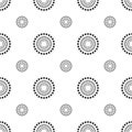 Seamless Black Round Circles Repeated Pattern Interior And Clothing Useful Pattern On White Background