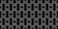 Seamless black and silver luxury geometric woven hexagon chain link background texture