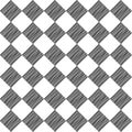 Seamless black square hand drawn a pattern on white background.