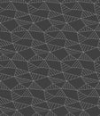 Seamless Black Vector Continuous Background Pattern. Continuous Fashion Graphic, Geo Backdrop Texture. Repeat Wave Triangle,