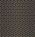 Seamless Black volume 3D background of geometric shapes, Hexagons, honeycomb with gold accents. Templates for wallpaper