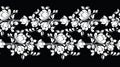 Seamless black and white abstract tulip floral border