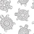 African turtles seamless pattern. Vector illustration