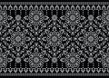 Seamless black and white Border with Asian design elements Royalty Free Stock Photo