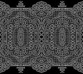 Seamless black and white border with traditional Asian design elements Royalty Free Stock Photo