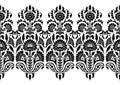 Seamless black and white border with traditional Asian design elements Royalty Free Stock Photo