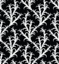 Seamless black and white cactus tree pattern