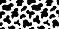 seamless black and white cow pattern vector. Cow print. Royalty Free Stock Photo