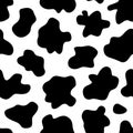seamless black and white cow pattern vector. Cow print. Royalty Free Stock Photo