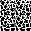 Seamless black and white cow print pattern with spots, perfect for background or textiles Royalty Free Stock Photo