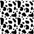 Seamless black and white dalmatin cow fur and skin pattern Royalty Free Stock Photo