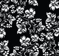 Seamless black and white damask floral wallpaper