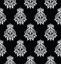 Seamless black and white damask pattern