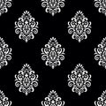 Seamless black and white damask pattern design