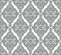 Seamless black and white damask pattern Royalty Free Stock Photo