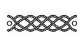 Seamless black and white decorative border pattern of intertwined ropes or chain links, vector design Generative AI Royalty Free Stock Photo