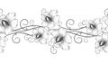 Seamless black and white fancy floral border Royalty Free Stock Photo