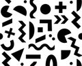 Seamless black and white geometric pattern. Hipster Memphis style