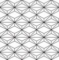 Seamless Black - White Geometric Pattern Outline