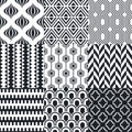 Seamless black and white geometric pattern